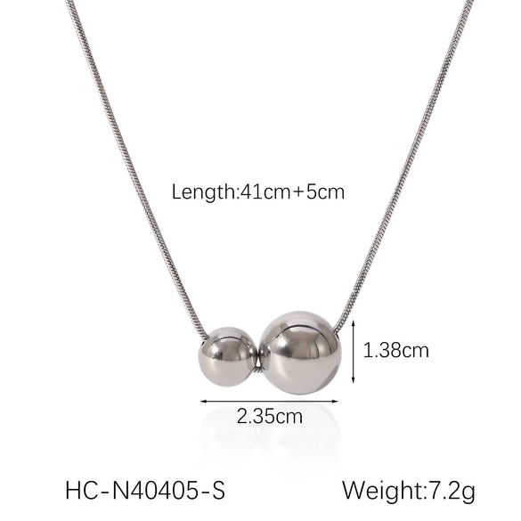 Necklace Stainless Steel Titanium Steel Geometric Ball Chain Electroplating