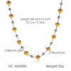 Necklace Stainless Steel Titanium Steel Geometric Ball Chain Electroplating