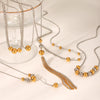 Necklace Stainless Steel Titanium Steel Geometric Ball Chain Electroplating