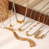 Necklace Stainless Steel Titanium Steel Geometric Ball Chain Electroplating