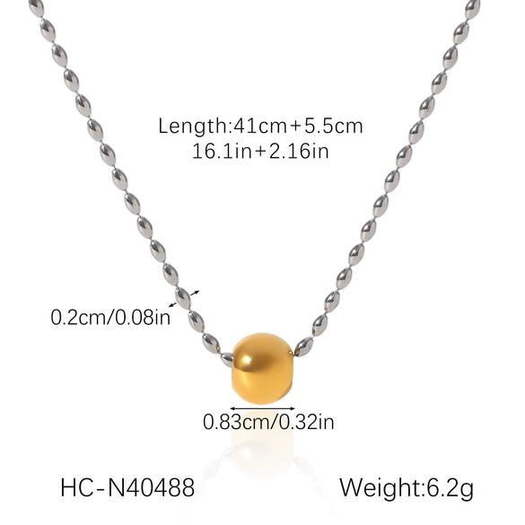 Necklace Stainless Steel Titanium Steel Geometric Ball Chain Electroplating