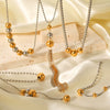 Necklace Stainless Steel Titanium Steel Geometric Ball Chain Electroplating
