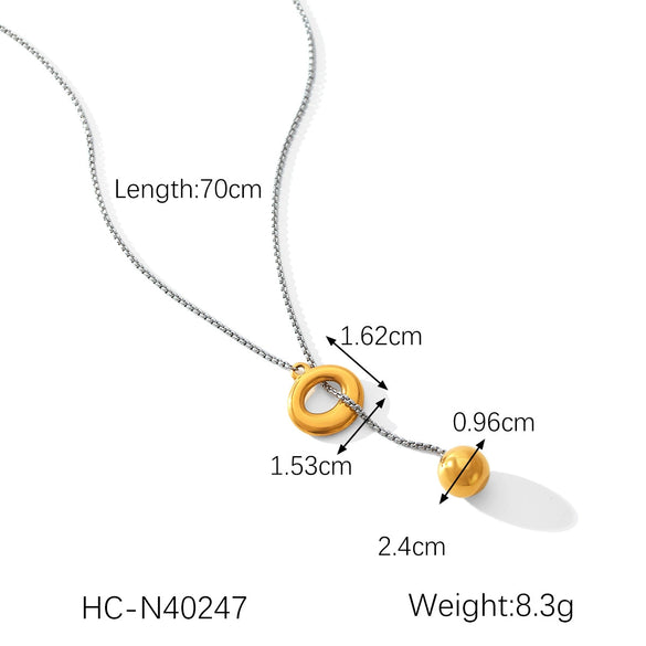 Necklace Stainless Steel Titanium Steel Geometric Ball Chain Electroplating