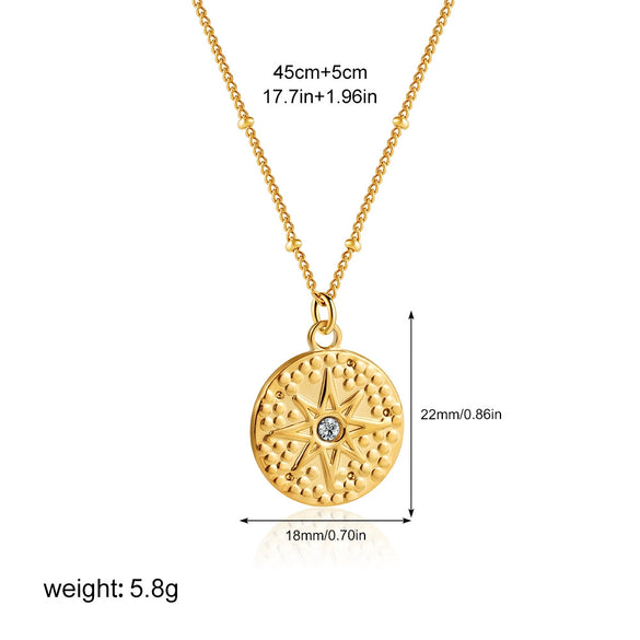 Necklace Stainless Steel Titanium Steel Geometric Ball Chain Set With Diamonds Personality