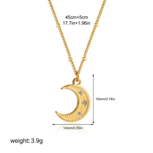 Necklace Stainless Steel Titanium Steel Geometric Ball Chain Set With Diamonds Personality