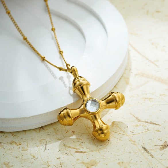 Necklace Stainless Steel Titanium Steel Geometric Ball Chain Set With Diamonds Personality