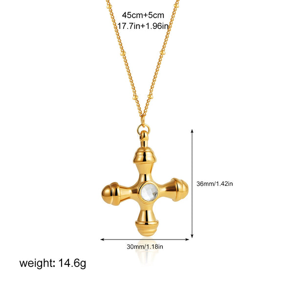 Necklace Stainless Steel Titanium Steel Geometric Ball Chain Set With Diamonds Personality