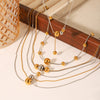 Necklace Stainless Steel Titanium Steel Geometric Bead Pendant Electroplating Snake Bone Chain Women's