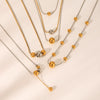 Necklace Stainless Steel Titanium Steel Geometric Bead Pendant Electroplating Snake Bone Chain Women's