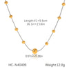 Necklace Stainless Steel Titanium Steel Geometric Bead Pendant Electroplating Snake Bone Chain Women's