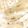 Necklace Stainless Steel Titanium Steel Geometric Bead Pendant Electroplating Snake Bone Chain Women's