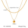 Necklace Stainless Steel Titanium Steel Geometric Bead Pendant Electroplating Snake Bone Chain Women's