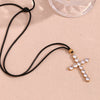 Necklace Stainless Steel Titanium Steel Geometric Cross Electroplated Rope Chain Pendant
