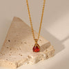 Necklace Stainless Steel Titanium Steel Geometric Dropshaped Gold Plated Pendant