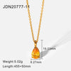 Necklace Stainless Steel Titanium Steel Geometric Dropshaped Gold Plated Pendant