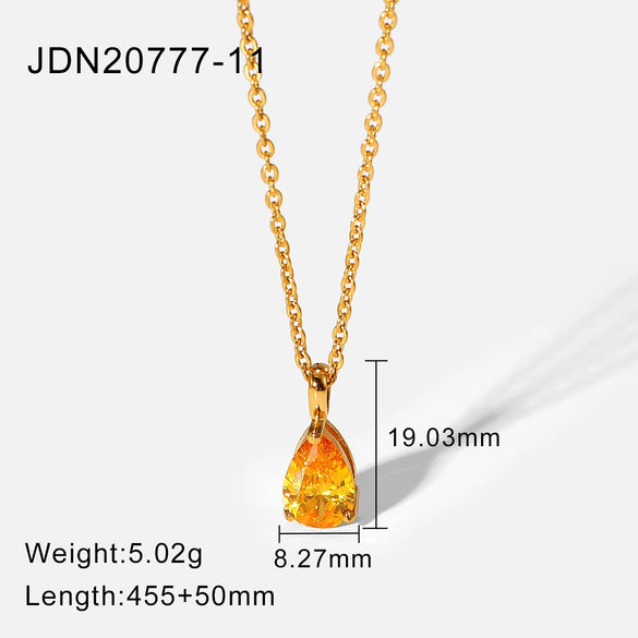 Necklace Stainless Steel Titanium Steel Geometric Dropshaped Gold Plated Pendant