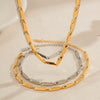 Necklace Stainless Steel Titanium Steel Geometric Electroplating Oblique Angle Melon Seed Chain Clavicle Chain Jewelry