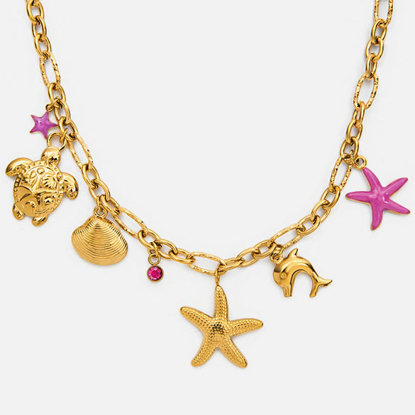 Necklace Stainless Steel Titanium Steel Geometric Electroplating Women's