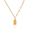 Necklace Stainless Steel Titanium Steel Geometric Gold Brick Pendant Electroplating O Word Chain For Women