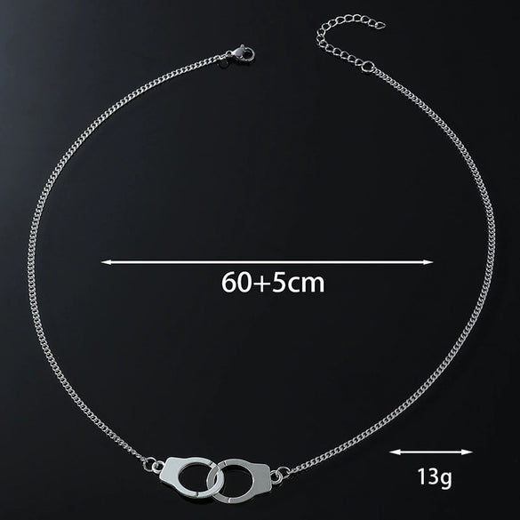 Necklace Stainless Steel Titanium Steel Geometric Handcuffs Hip Hop Electroplating Men's And Women's Accessories