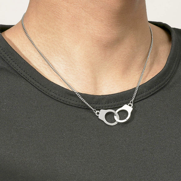 Necklace Stainless Steel Titanium Steel Geometric Handcuffs Hip Hop Electroplating Men's And Women's Accessories