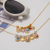 Necklace Stainless Steel Titanium Steel Geometric Heart Pearl Print Rhinestone Electroplating