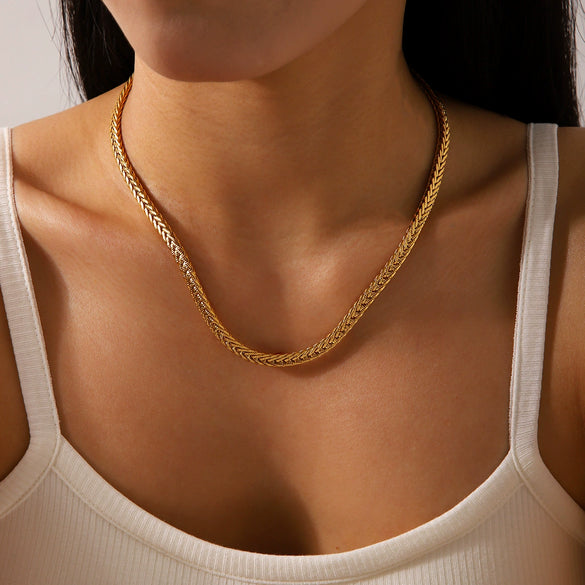 Necklace Stainless Steel Titanium Steel Geometric 18K Gold Plated Electroplating Women