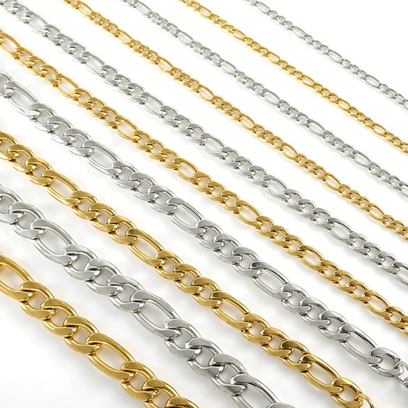 Necklace Stainless Steel Titanium Steel Geometric Keel Chain Electroplating Hip Hop Punk Style
