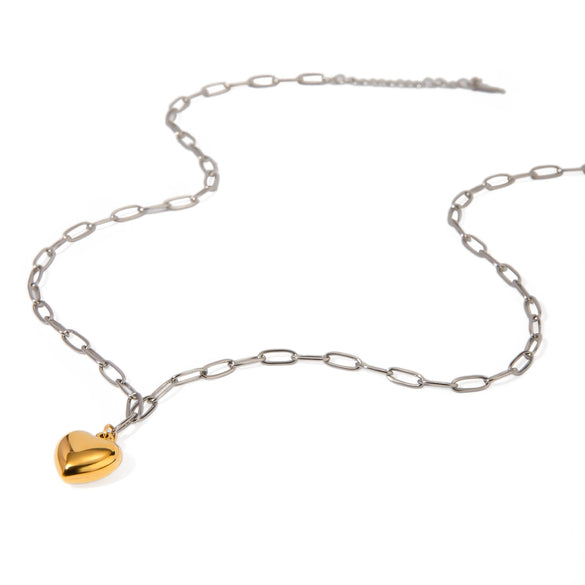Necklace Stainless Steel Titanium Steel Geometric Love Pendant Electroplating