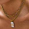 Necklace Stainless Steel Titanium Steel Geometric Oil Drop Printing Bear Pendant Electroplating