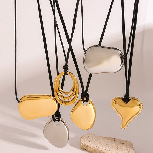 Necklace Stainless Steel Titanium Steel Geometric Old Style Electroplating Women's