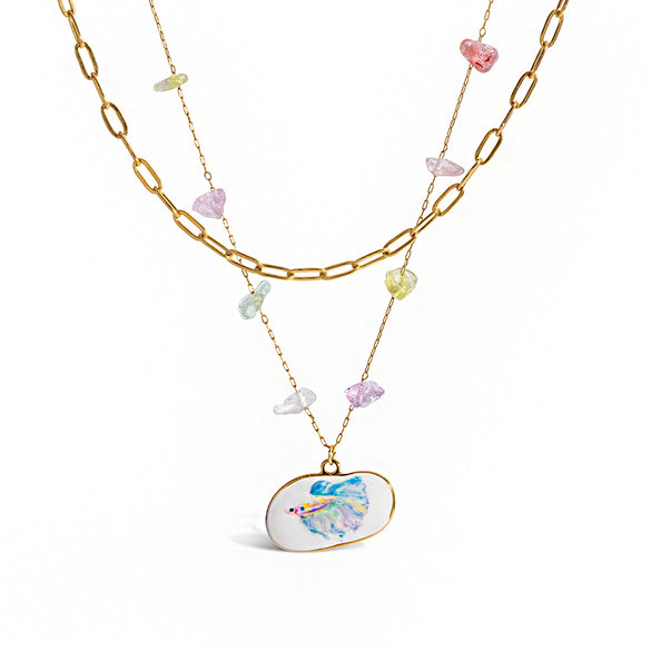 Necklace Stainless Steel Titanium Steel Geometric Pattern Electroplating