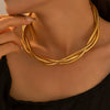 Necklace Stainless Steel Titanium Steel Geometric Punk Style Threewire Winding Electroplated