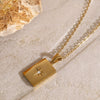 Necklace Stainless Steel Titanium Steel Geometric Star Square Pendant Three Layer Chain Electroplating Design