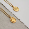 Necklace Stainless Steel Titanium Steel Geometric Sun Moon Round Coin Electroplating