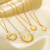 Necklace Stainless Steel Titanium Steel Geometric Sunflower Pendant Electroplated Ochain Women's