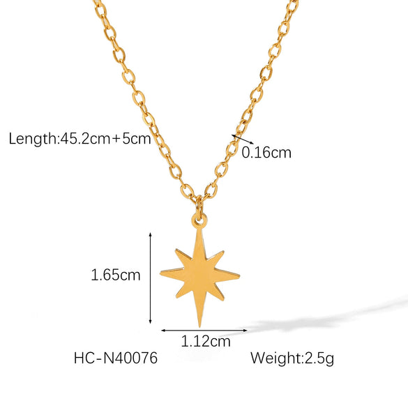 Necklace Stainless Steel Titanium Steel Geometric Sunflower Pendant Electroplated Ochain Women's