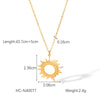 Necklace Stainless Steel Titanium Steel Geometric Sunflower Pendant Electroplated Ochain Women's