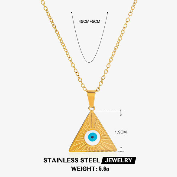 Necklace Stainless Steel Titanium Steel Geometric Triangle Electroplating French Retro Design For Ladies