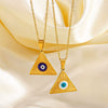 Necklace Stainless Steel Titanium Steel Geometric Triangle Electroplating French Retro Design For Ladies