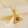 Necklace Stainless Steel Titanium Steel Geometric Triangle Electroplating French Retro Design For Ladies