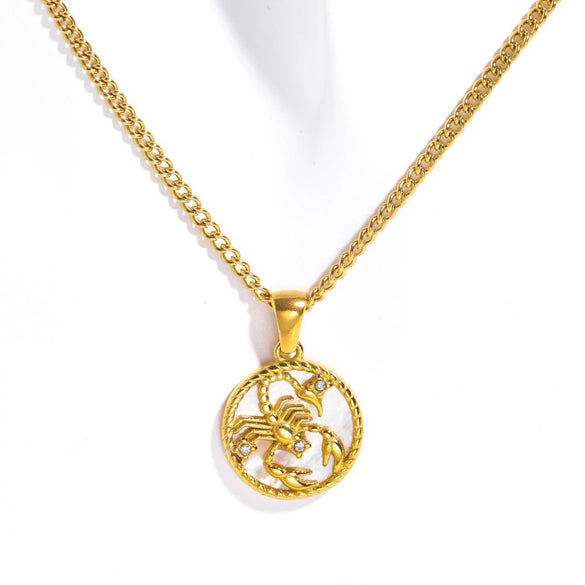 Necklace Stainless Steel Titanium Steel Geometric Twelve Constellations Furnace Vacuum Plating 18K Gold Color Preservation