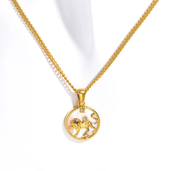 Necklace Stainless Steel Titanium Steel Geometric Twelve Constellations Furnace Vacuum Plating 18K Gold Color Preservation