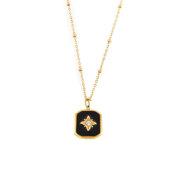 Necklace 316L Stainless Steel 316L Stainless Steel Gold Plated Geometric Pattern Retro Style