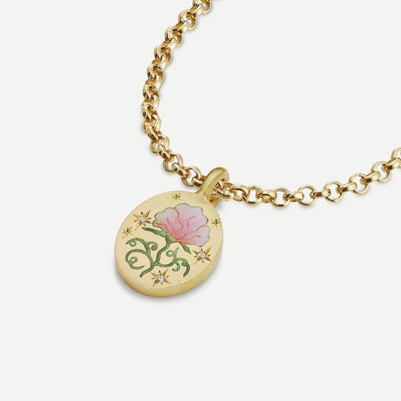 Necklace Stainless Steel Titanium Steel Handpainted Love Skull Painted Flower Animals Zodiac Oil Treatment