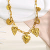 Necklace Stainless Steel Titanium Steel Heart Shape Electroplated 18K Gold For Women