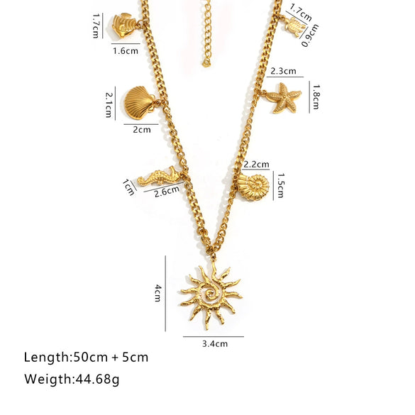 Necklace Stainless Steel Titanium Steel Heart Shape Electroplated 18K Gold For Women