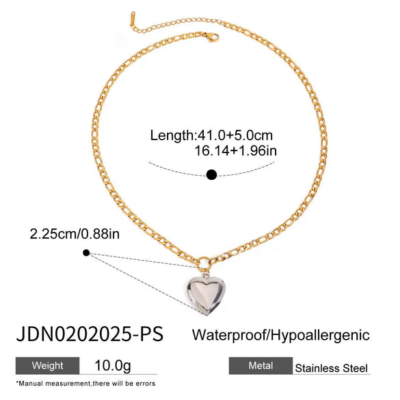 Necklace Stainless Steel Titanium Steel Heart Shape Electroplating Women's Jewelry