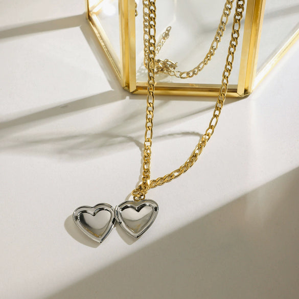 Necklace Stainless Steel Titanium Steel Heart Shape Electroplating Women's Jewelry