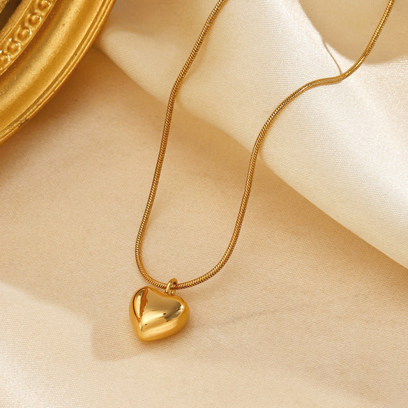 Necklace Stainless Steel Titanium Steel Heart Shape Electroplating Women's